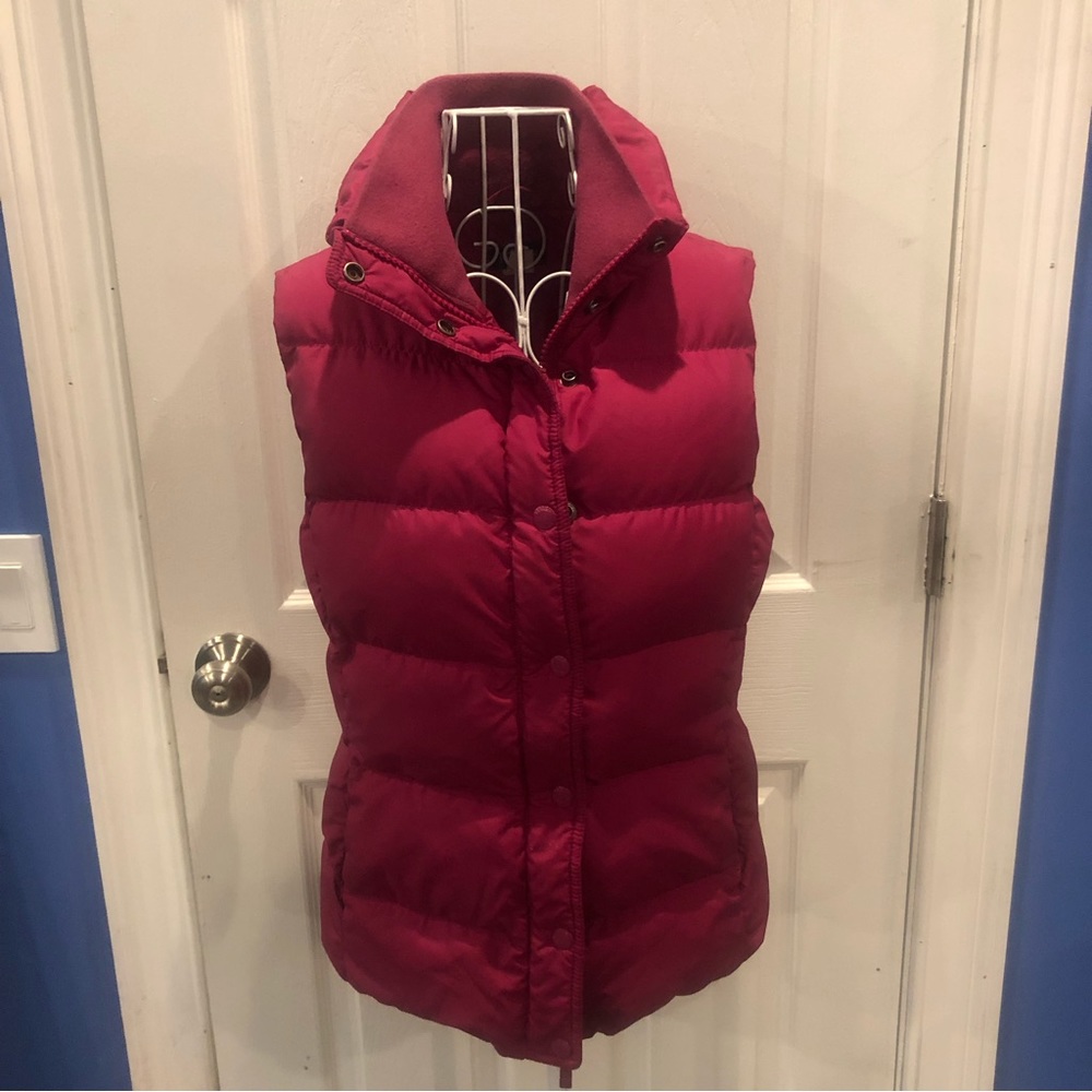 JCrew Berry Pink Down Vest